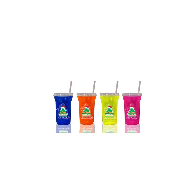 Vaso con popote Fluorescente BIG CHELERO